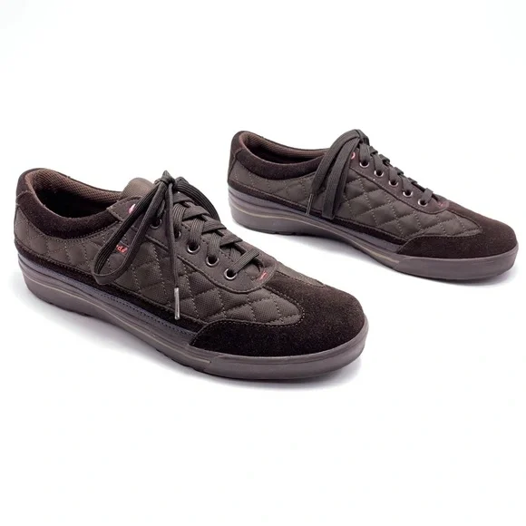 Keds Brown Suede Quilted Nylon Sneakers - Picture 4 of 8